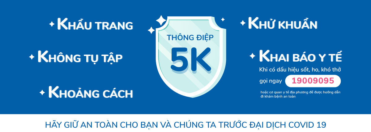 Thông điệp 5K của Bộ Y tế phòng, chống dịch Covid-19